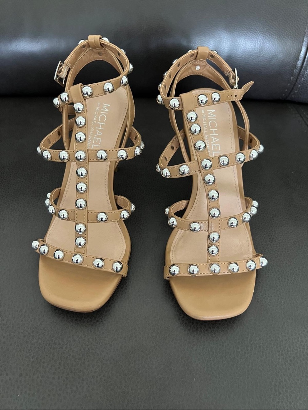 Michael Kors Tan Studded Gladiator Sandalso